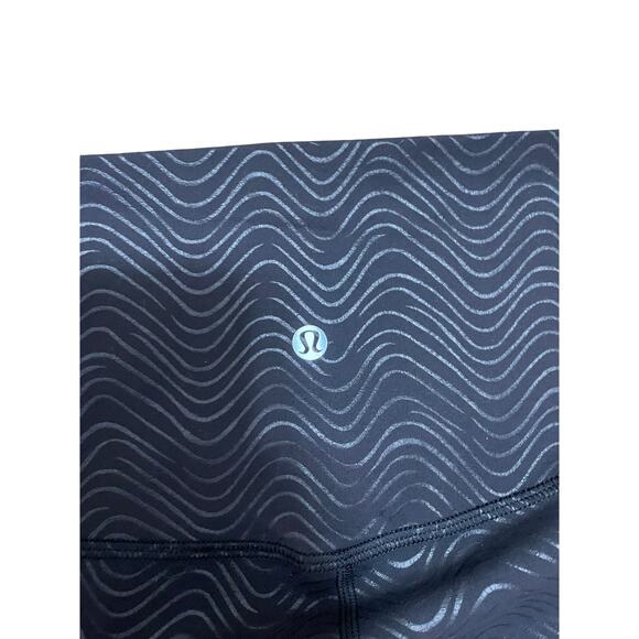 Lululemon Women's 18 Align High-Rise Pant Aqueous Emboss Black Workout Leggings - Picture 6 of 6